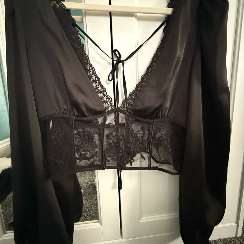 Zara Black Lace Detail Chemise